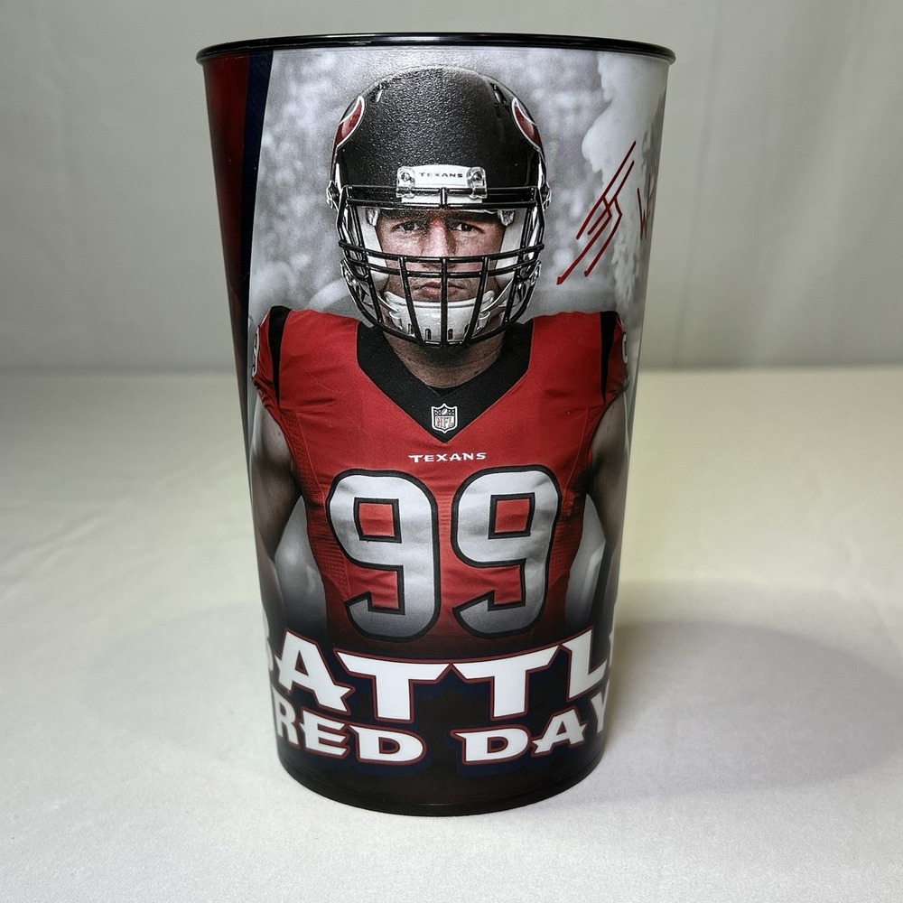 Houston‎ Texans Souvenir Drink Cup JJ Watt #99 32oz Series 9 Of 10 Battle Red